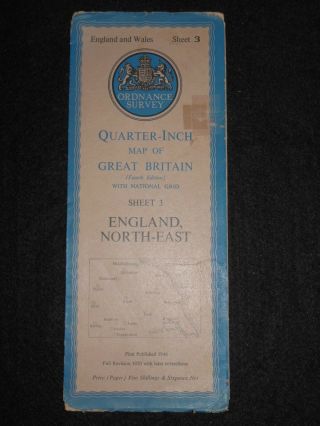 Vintage Ordnance Survey Map Of North East England (1946) Bradford,  Whitby York