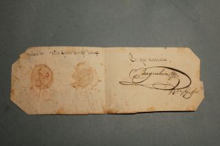 1622 Freemason Signed Manuscript Document With White Wax Stamps And Signature