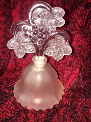 Vintage/antique Pink Bell Shaped Glass Perfume Bottle &ground Glass Stopper Fine
