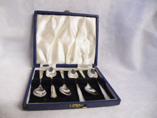 Vintage J Dixon Silver Plated Set Of 6 Tea/coffee Spoons Boxed