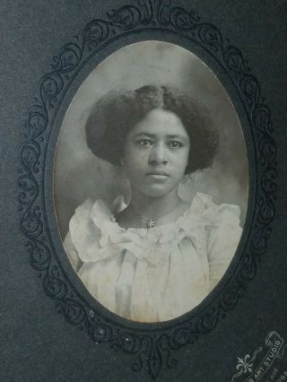 Rare 1890s Early Cabinet Card Of Gorgeous Arkansas African American Woman