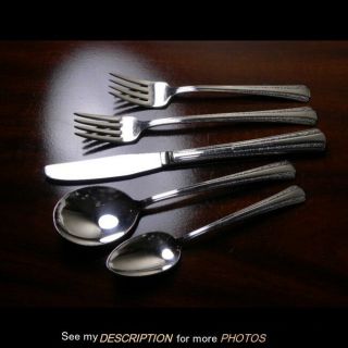 Vintage 5 Pc Place Setting Rogers Deluxe Gracious Silverplate Forks Spoons Knife