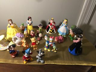 Rare Vintage Disney Figures Set Of 23 Made In Japan; Snow White,  Dwarfs,  More