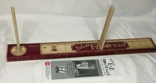 Vintage Ribbon Wooden Deluxe E Z Bow Maker Ribbon Spool Holder Offray Booklet