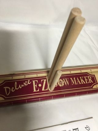 Vintage Ribbon Wooden Deluxe E Z Bow Maker Ribbon Spool Holder Offray Booklet 3