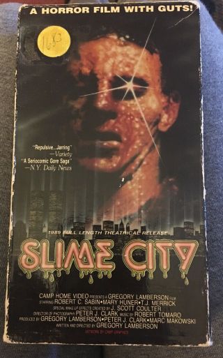 Slime City - Vhs Rare Camp Video Label,  Horror