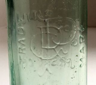 Antique Soda Or Beer Bottle Handblown Squat Jersey City Nj N Aqua Blob Top