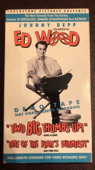 Ed Wood Vhs 1994 Touchstone Rare Demo Tape Johnny Depp Tim Burton