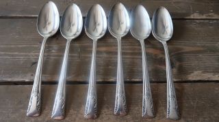 6 Vintage 1940 Camelia By International Silver Silverplate Table Serving Spoons