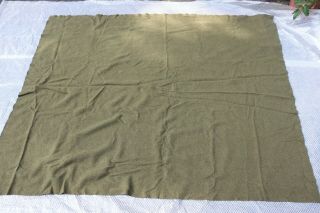Vtg Antique U.  S.  Military Blanket Army Brown Green Wool