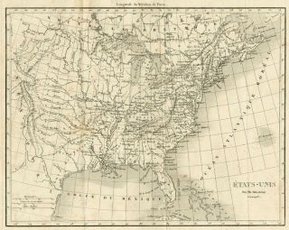 1837 United States of America,  Indian Territories,  Antique French Map - Rochelle 2