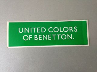 Benetton F1 Sticker Vintage United Colours Of Benetton Formula 1 Sticker Rare