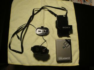 Sony Walkman Wm - 2 Portable Cassette Player With Belt Clip Rare Battery Pack