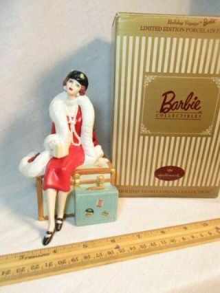 1997 98 Vintage Ceramic Holiday Voyage Barbie By Hallmark Complete 5669