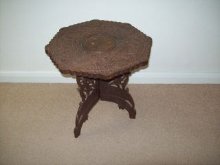 Vintage Small Carved Wooden Middle Eastern/oriental Table