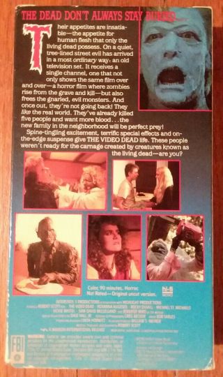 Video Dead - 1987 VHS Rare Roxanna Augesen Rocky Duvall Robert Scott 3