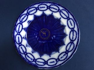 Antique Flow Blue Plate Martha Washington Chain Of States England