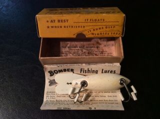 Vintage Fishing Lure,  Intro Box,  Insert,  & Paperwork,  (bomber)