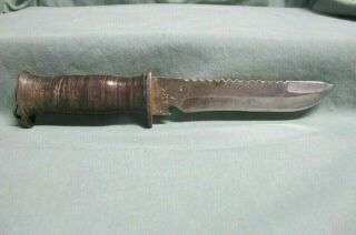 Vintage Egw Watterman Usa Ww2 Era Fixed Blade Knife Old Antique Knife