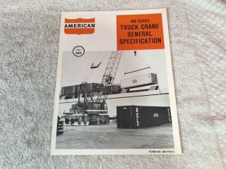 Rare 1970s American Hoist Cranes Dealer Sales Brochure 800 Series