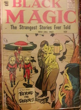 Black Magic Vol.  7 5 Rare Hitler Sci Fi Cover By Joe Simon Vg To Fine.