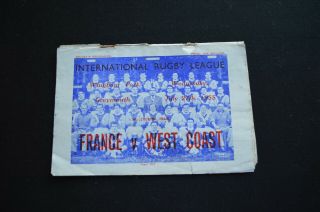 France Vs West Coast Rare Official 1955 Tour Programme Puig Aubert
