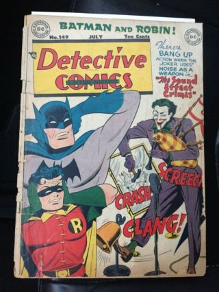 Rare 1949 Golden Age Detective Comics 149 Classic Joker Cover