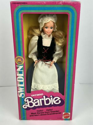 Vintage Mattel 1982 Dolls Of The World Swedish Barbie Doll 4032
