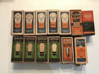 13 Radio Tube Collector Boxes - Very Rare From 1920 
