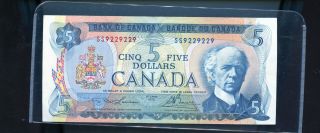 Rare 1972 Bank Of Canada $5 2 Digit Radar Lawson Bouey Co200