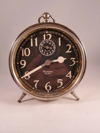Antique 1923 - 26 Westclox Usa Big Ben Wind Up Art Deco Alarm Clock