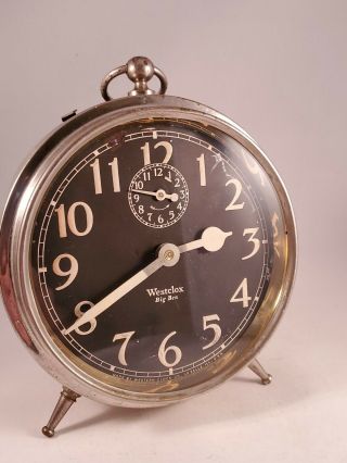 Antique 1923 - 26 Westclox USA Big Ben Wind Up Art Deco Alarm Clock 3
