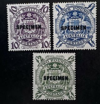 Rare 1950 Australia Set Of Coat Of Arms Stamps Specimen O/p Muh