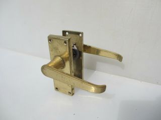 Late Vintage Brass Lever Door Handles Old Architectural Retro