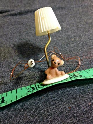 Dollhouse Accessories Miniature ELECTRIC LAMP TEDDY BEAR PORCELAIN 1:12 scale 2