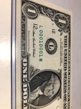 2003 A $1 One Dollar Repeater And Low Serial Number 00010001 Unc,  Rare