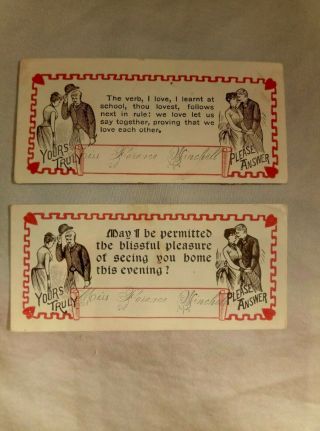 2 Antique/victorian Calling Cards