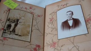 Antique 1800s Celluloid Cvd & Tin Type Photograph Album With 26 Photos