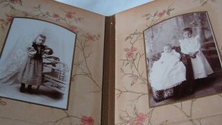 ANTIQUE 1800S CELLULOID CVD & TIN TYPE PHOTOGRAPH ALBUM with 26 photos 2