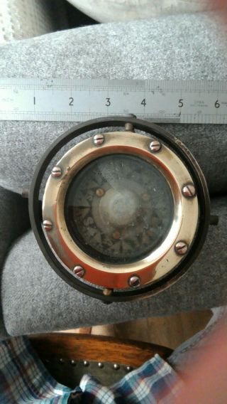 Brass Boat Compass Old Well Made Read Read