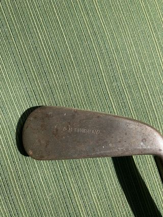 Antique Vintage Wood Hickory Shafted Golf Club - Smooth Face D.  H.  Findlay Iron