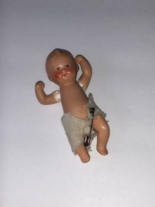 Antique Miniature Plaster Jointed Baby Doll Germany 3”