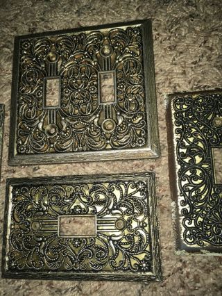 Vintage Ornate Victorian Metal Iron Steel Light Switch Cover Set Of 4 Home Decor