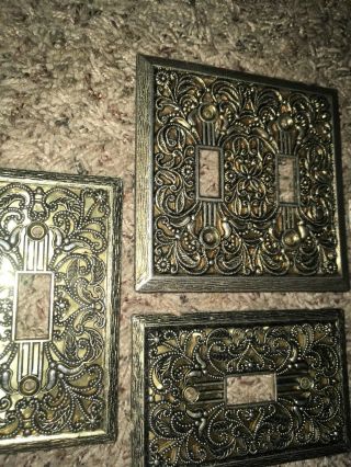 Vintage Ornate Victorian Metal Iron Steel Light Switch Cover Set Of 4 Home Decor 3