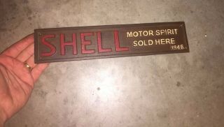 Shell Motor Oil Sign Antique Style Gas Coal Advertisement Cast Iron Plaque 2,  Lbs