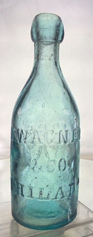 A.  Wagner Philadelphia Pennsylvania Antique Blob Top Soda Bottle.  Scarce