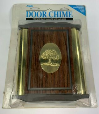 Vintage Decorative Door Chime Door Bell Angelo Brand No.  76004 Brass Tree Emblem