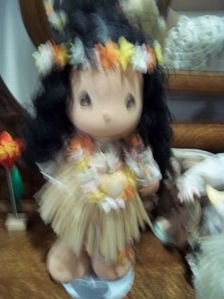 Vintage Applause Precious Moments Lulu Hawaiian Doll 1987 With Locket 15 "