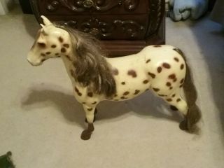 Rare Battat Brown Spotted Beige Horsedoll 20 Inches Tall Saddlebred Horse