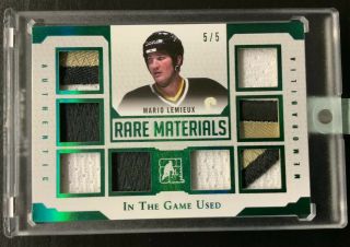 2017 In The Game Rare Materials Game Jersey Patch Mario Lemieux 5/5